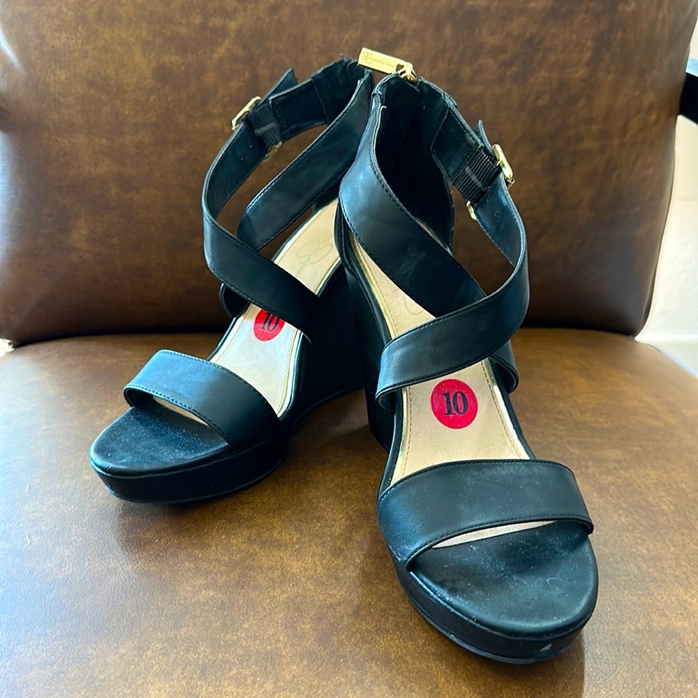 Size 10 Black Jessica Simpson wedge heels